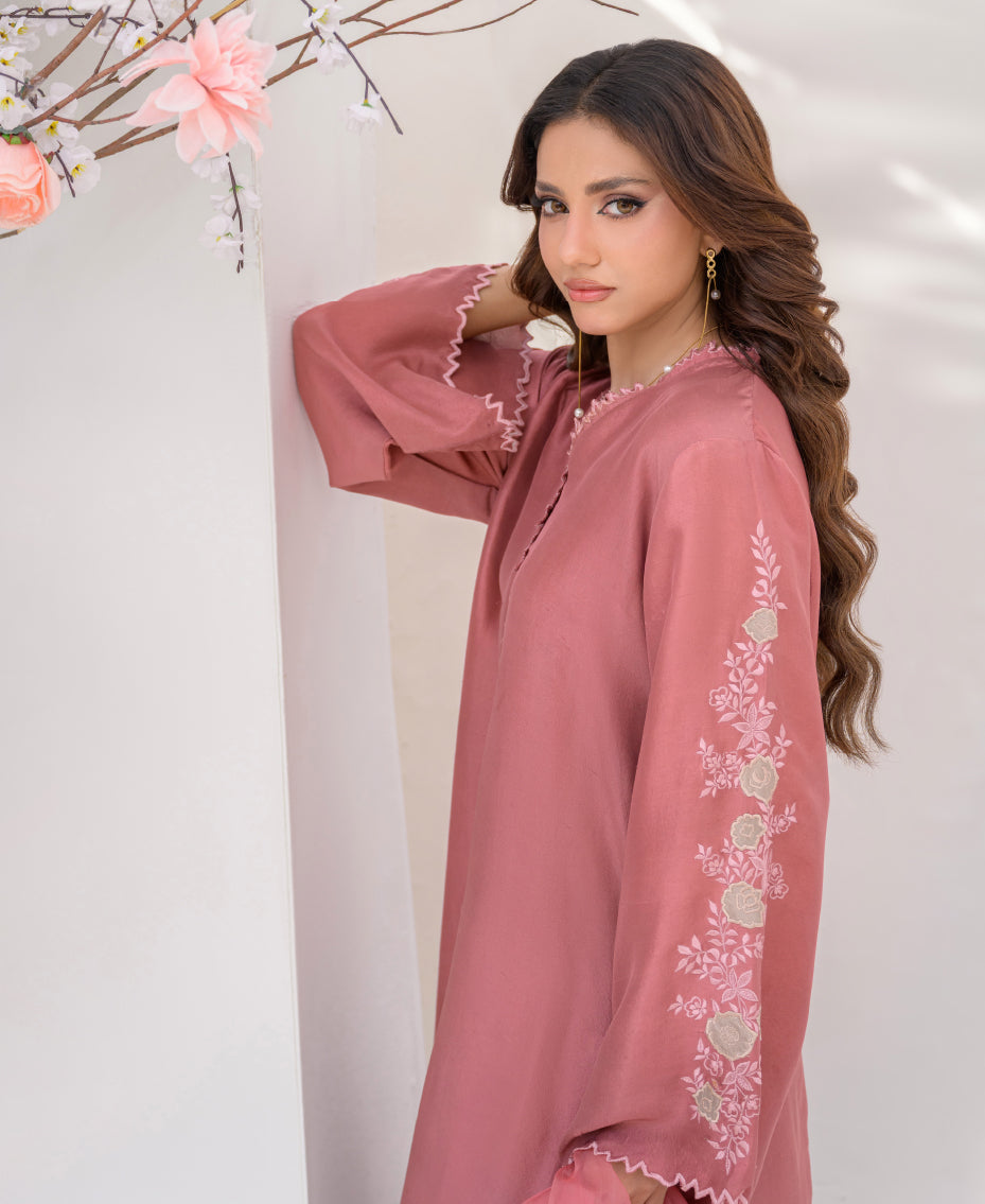 Stylish Sleeves embroidery women festive ensemble